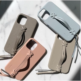 Suitable for iPhone 13/14 phone case ins style Apple 11 phone leather case simple pull cord