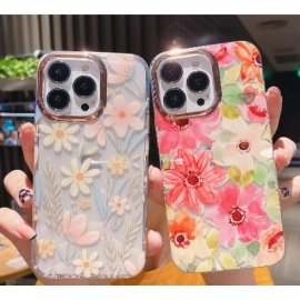 Suitable for iPhone 13 Transparent Flower Phone Case Apple 14 ins Double Layer Printing 12 Foreign Trade DIY Set