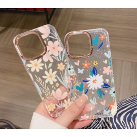 Suitable for iPhone 13 Transparent Flower Phone Case Apple 14 ins Double Layer Printing 12 Foreign Trade DIY Set