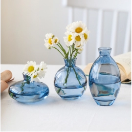New transparent glass vase, 3-piece set, tabletop vase, water culture, flower ware, handicrafts, home furnishings