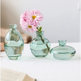 New transparent glass vase, 3-piece set, tabletop vase, water culture, flower ware, handicrafts, home furnishings