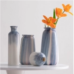 Hand-painted blue simple ins style ceramic decoration dry flowers flower vases living room flower pattern  Interlining piece